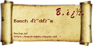 Basch Ádám névjegykártya